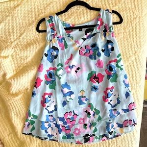 Vneck Abstract Sleeveless Blouse